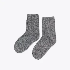 Cotton Mid Sock Heather Black Marl