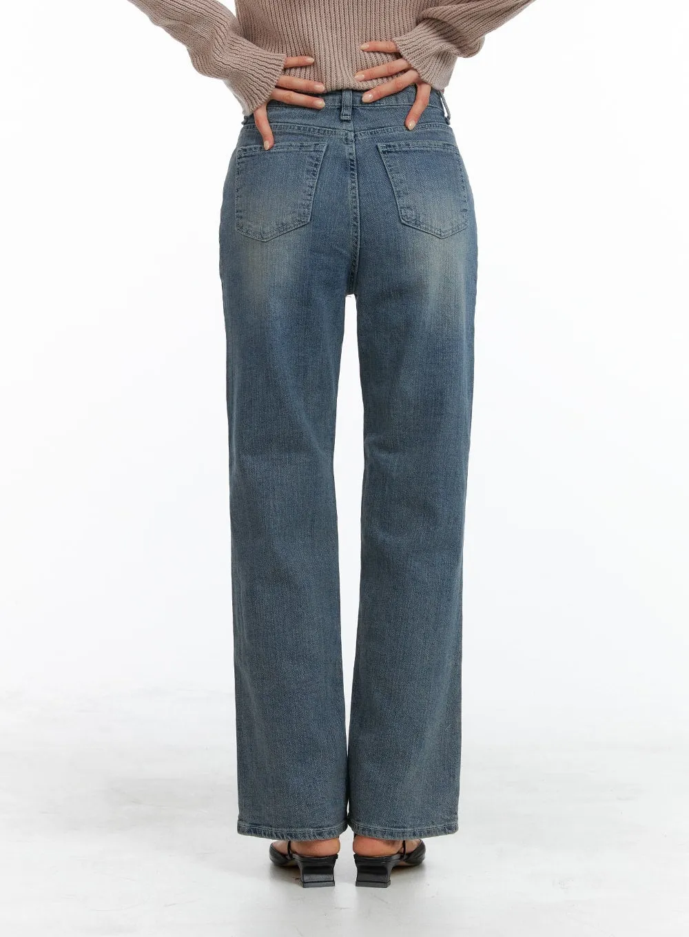 Cotton Washed Straight Leg Pants OM420