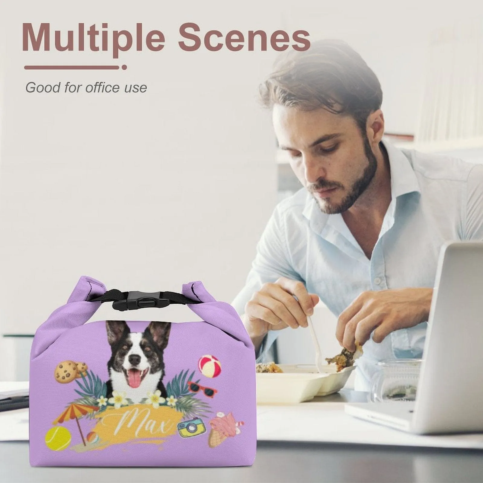 Custom Face&Name Go to Trip Foldable Portable Lunch Bag