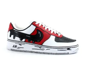 CUSTOM / Nike Air Force 1 Sneaker AF1 Donna Comics Chicago Red White Black