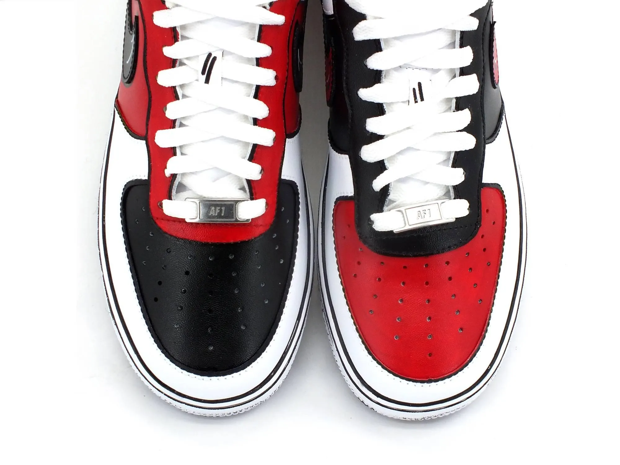 CUSTOM / Nike Air Force 1 Sneaker AF1 Donna Comics Chicago Red White Black