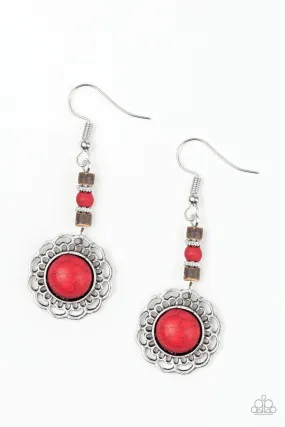 Desert Bliss Red Stone Earrings - Paparazzi Accessories