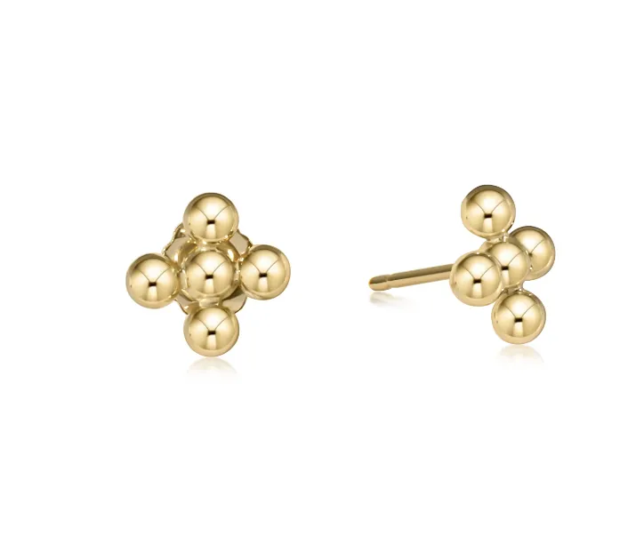 E Newton Classic Beaded Signature Cross Studs