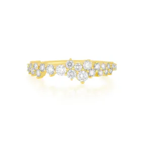 EF Collection - Diamond Cluster Band Ring, Yellow Gold