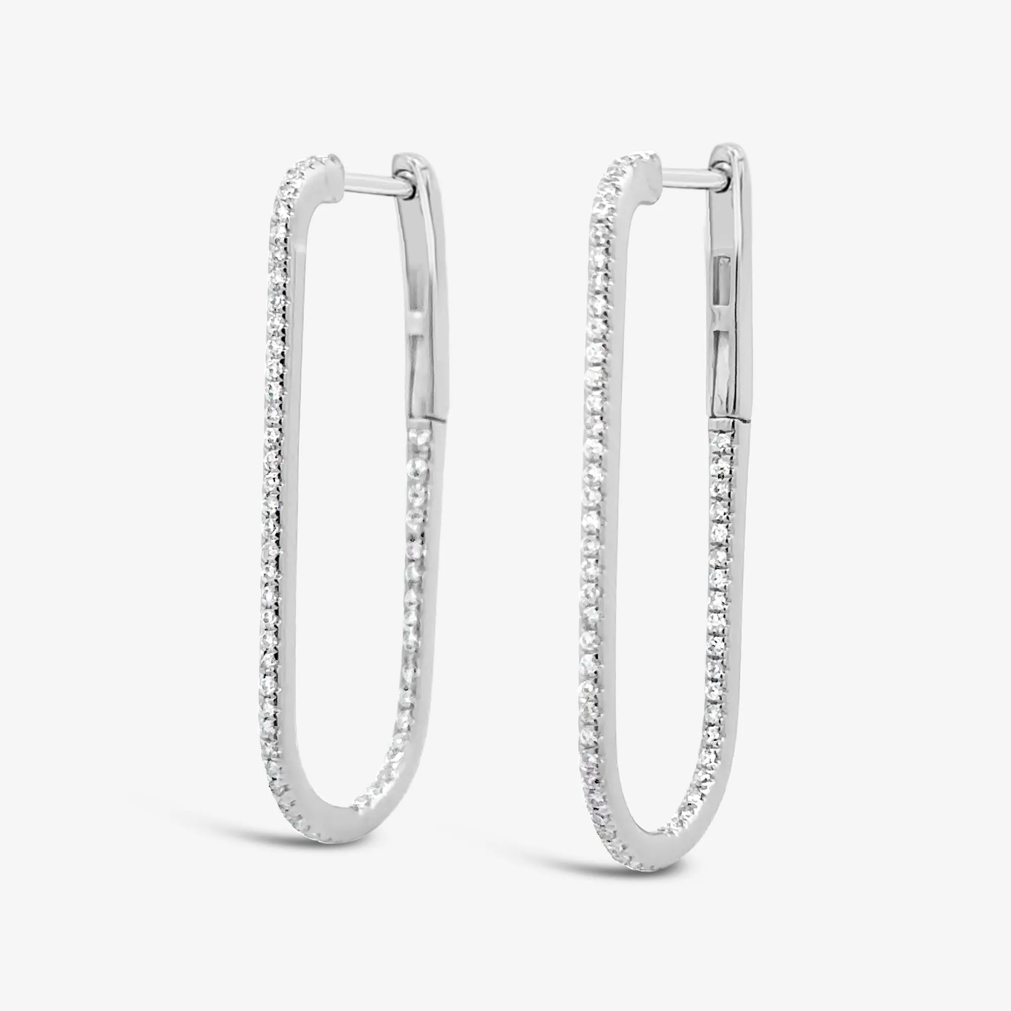 Elongated 1.25 U-Hoop 0.30CT Earrings