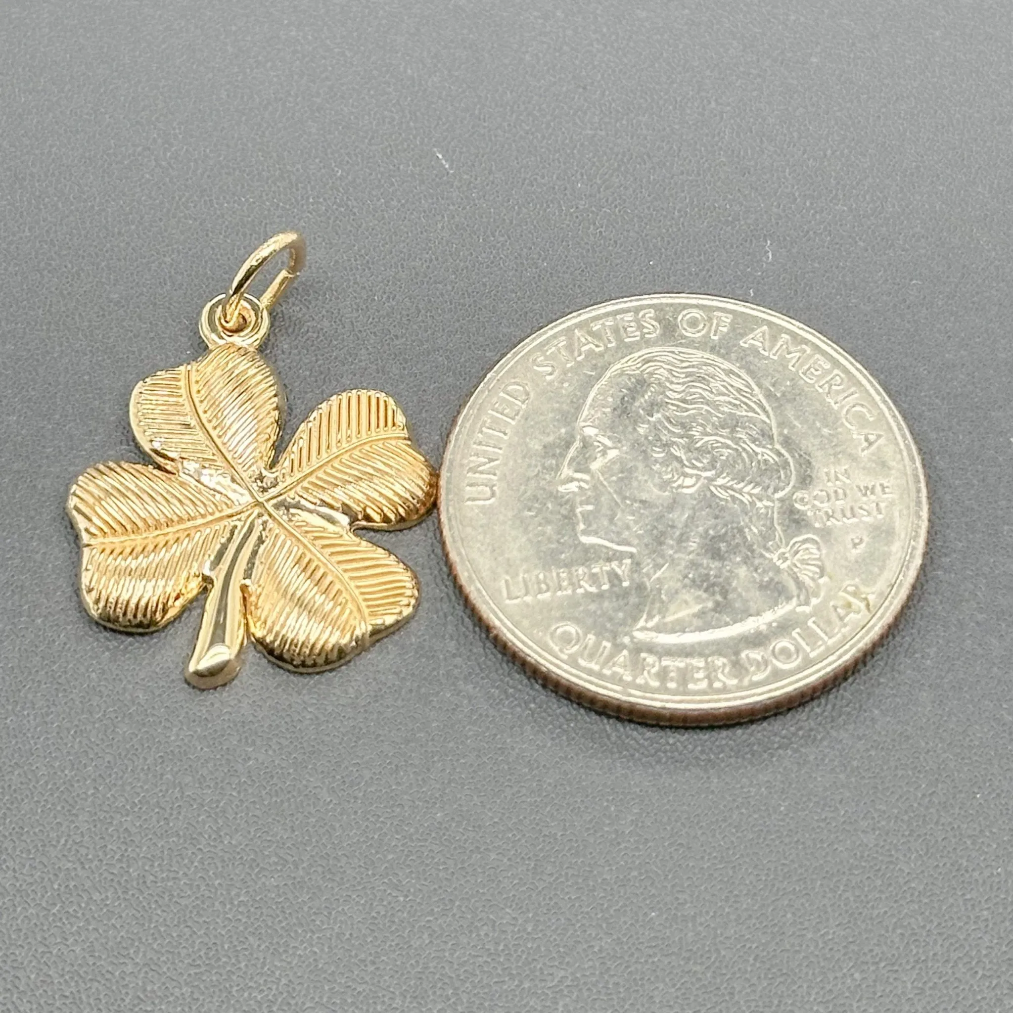 Estate 14K Y Gold 4 Leaf Clover Charm