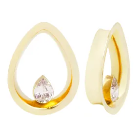 Evoke Mayan Teardrops - Yellow Gold   CZ