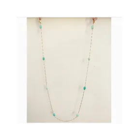 Eye-wear Chain with Chrysoprase stone bead stations