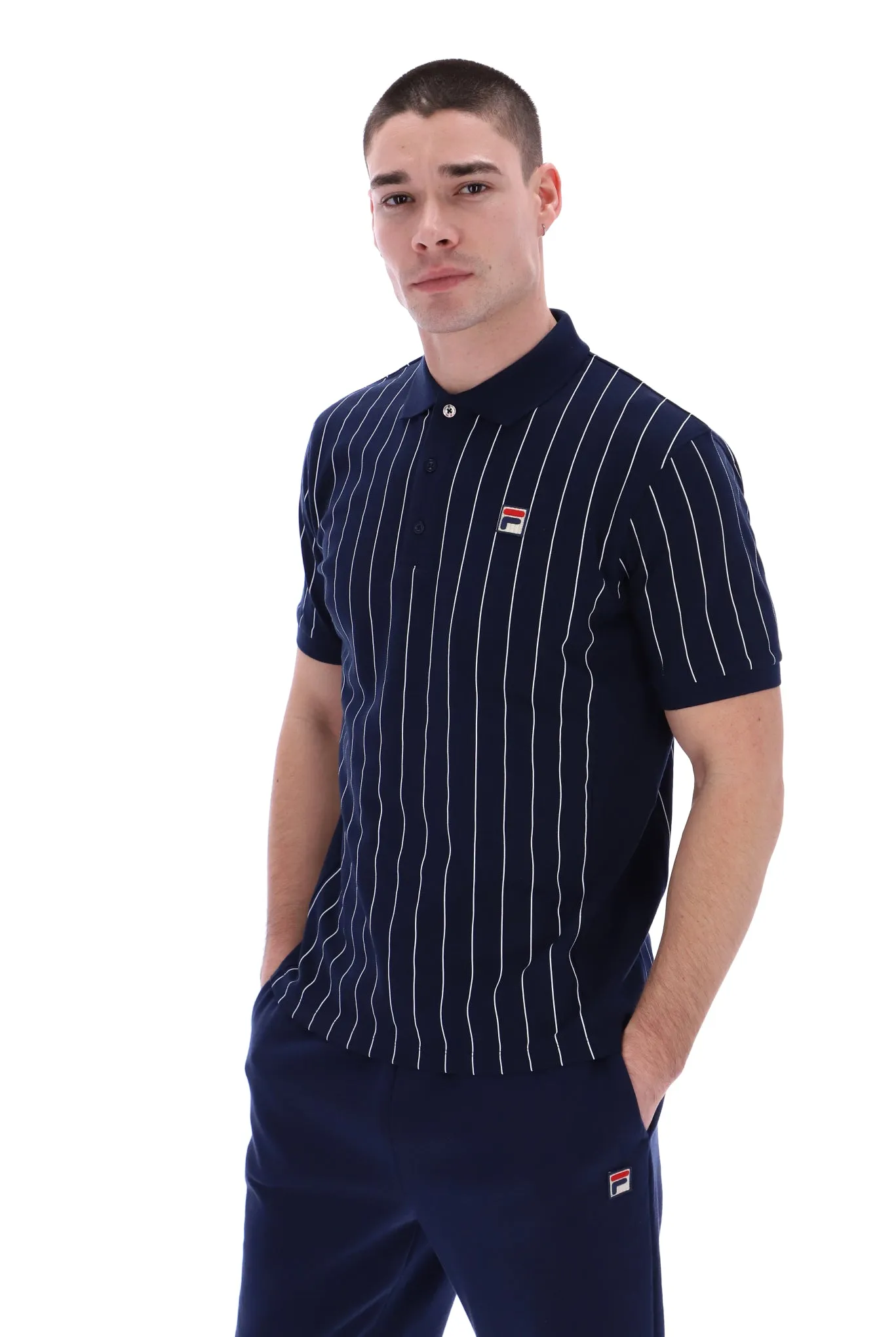 Fila Vintage EVO Yarn Dye Pin Stripe Polo/Fila Navy - New SS23