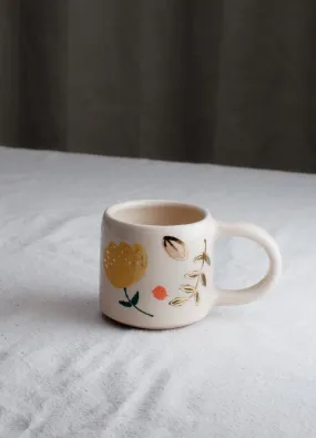 Floral Gold Mug - Off White