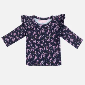 Floral Long Sleeve Flutter - Veronica