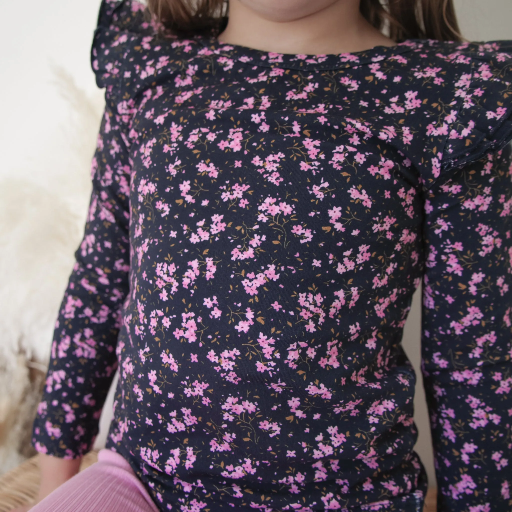 Floral Long Sleeve Flutter - Veronica