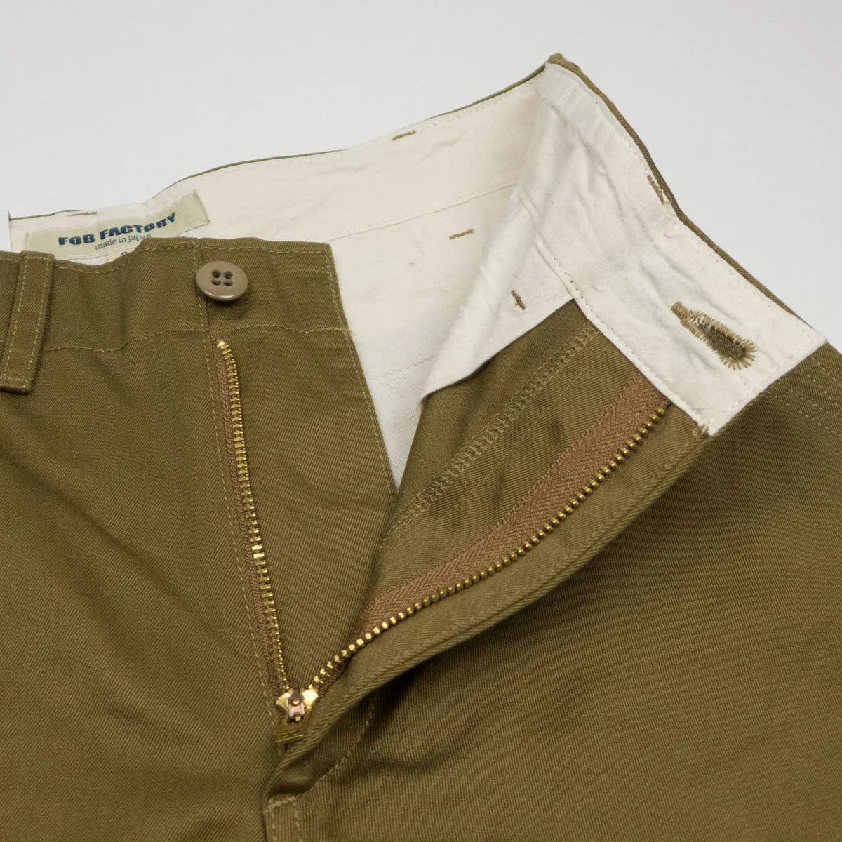 FOB Factory - Narrow US Chino Trousers - Khaki