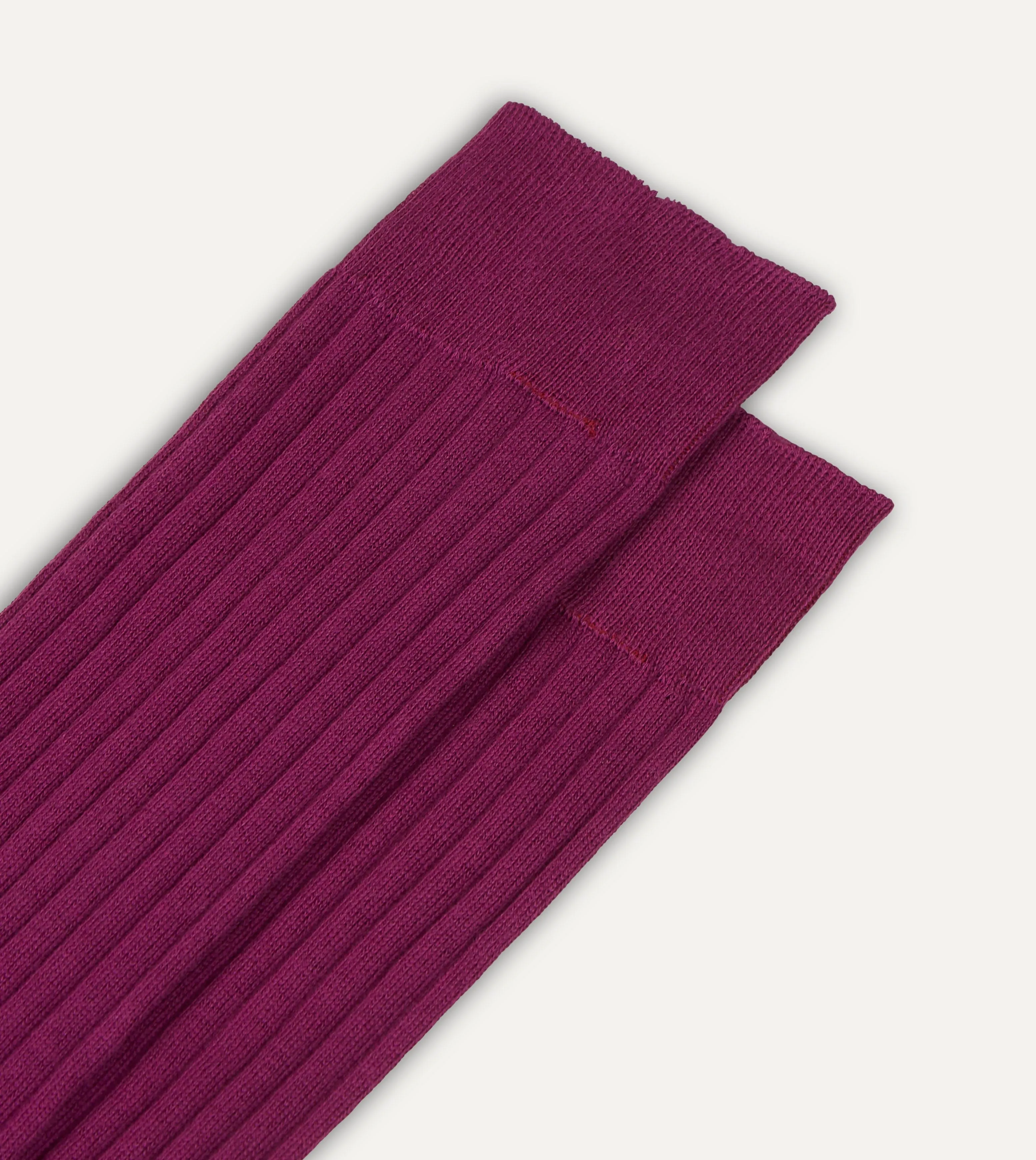 Fuchsia Cotton Over-the-Calf Socks