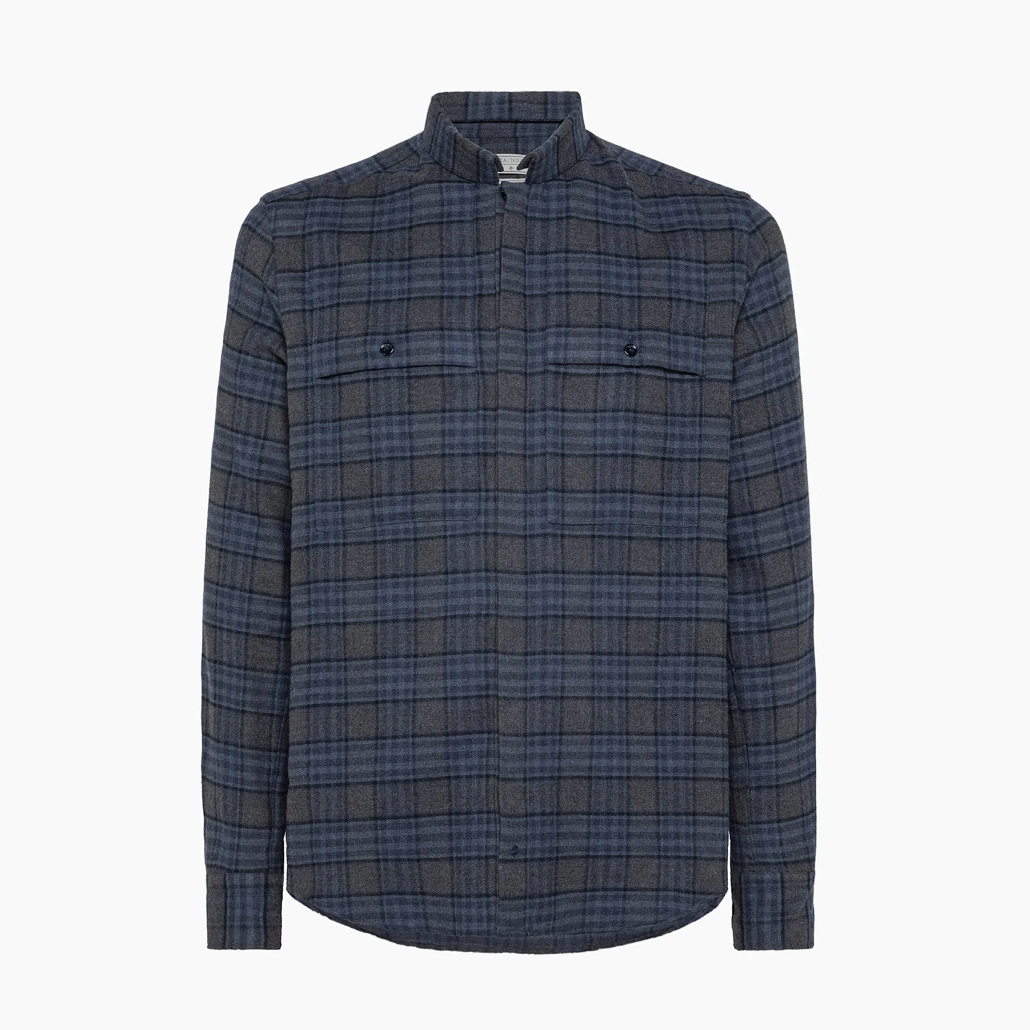 Gatien check long sleeved shirt with double pocket with button