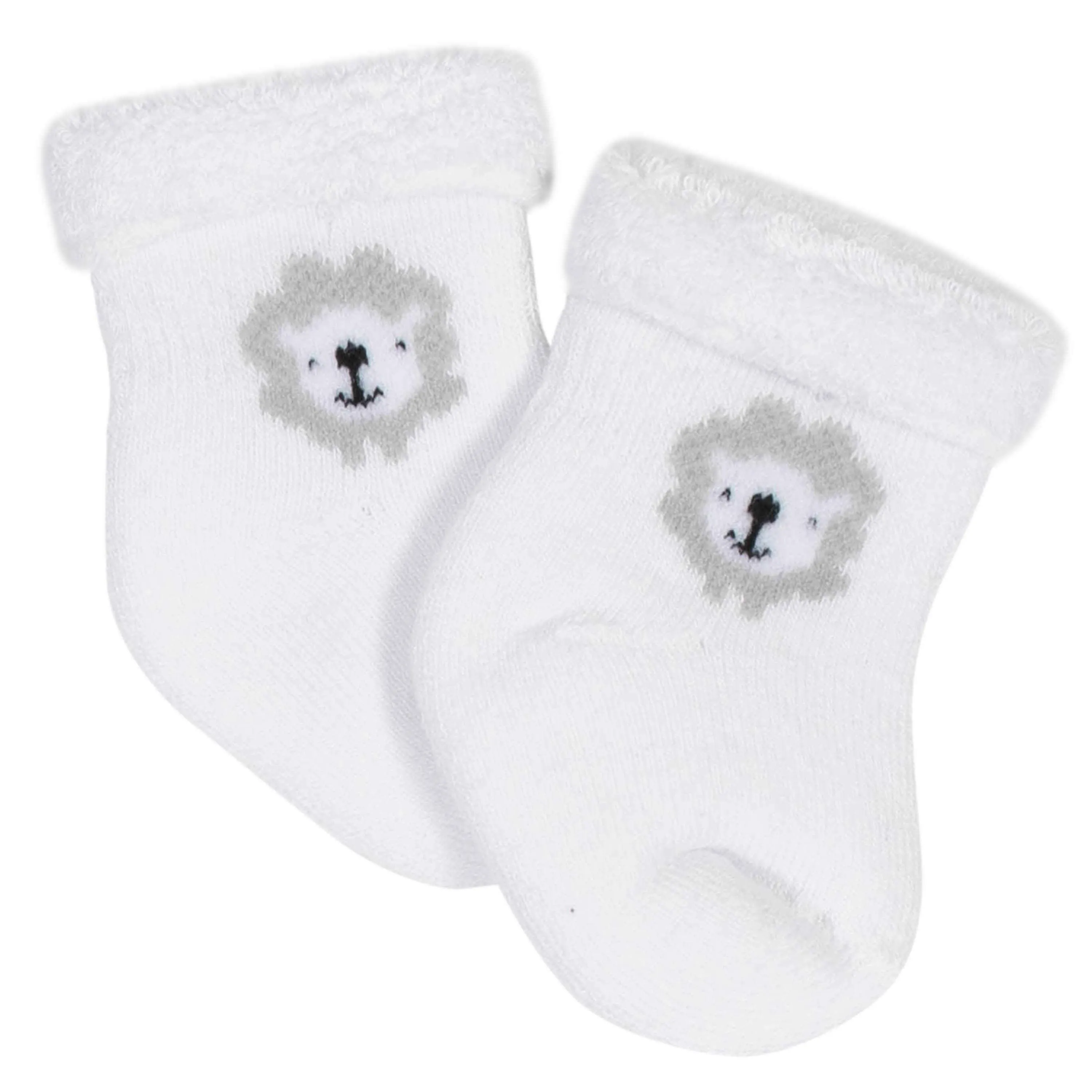 Gerber 6-Pack Baby Neutral Sheep Wiggle-Proof Terry Bootie Socks