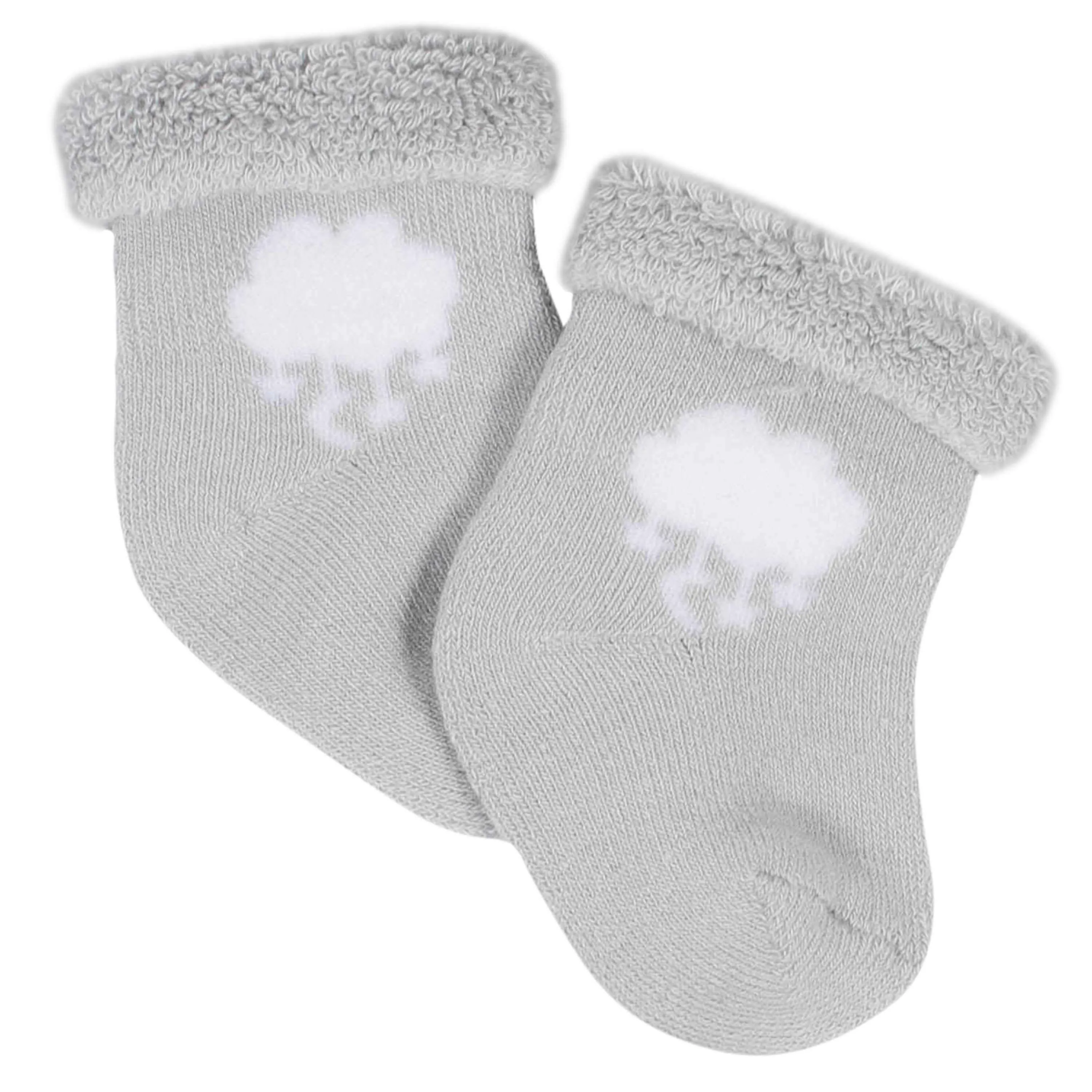 Gerber 6-Pack Baby Neutral Sheep Wiggle-Proof Terry Bootie Socks