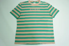 Guess Los Angeles Pink Green Striped Short Sleeved T-Shirt