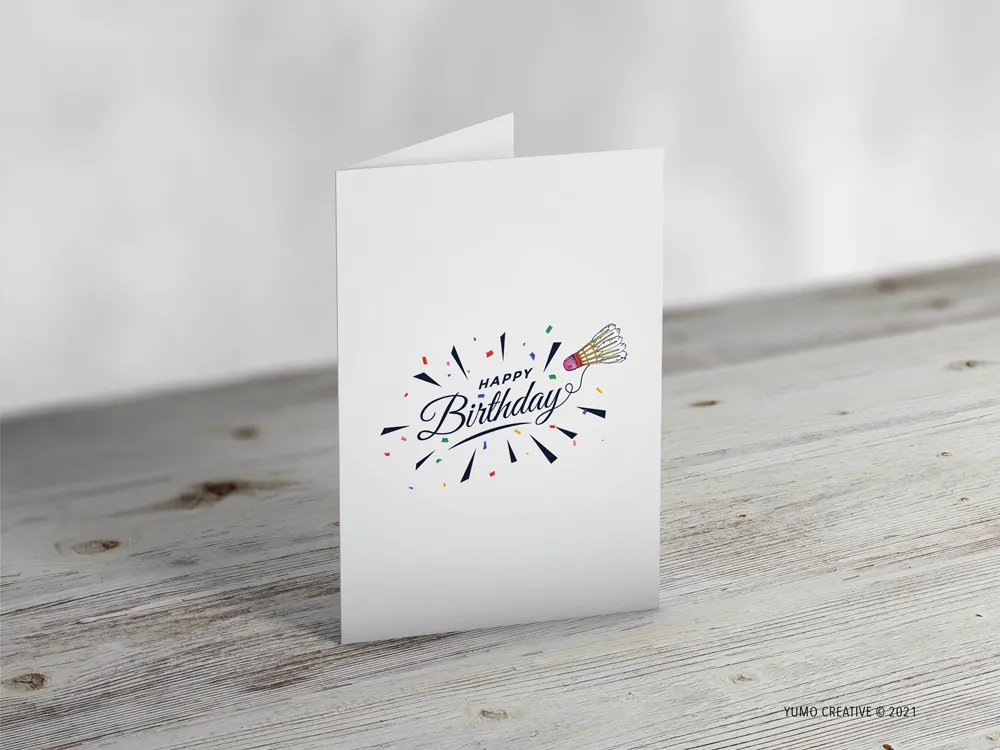 'Happy Birthday' Badminton Greeting Card