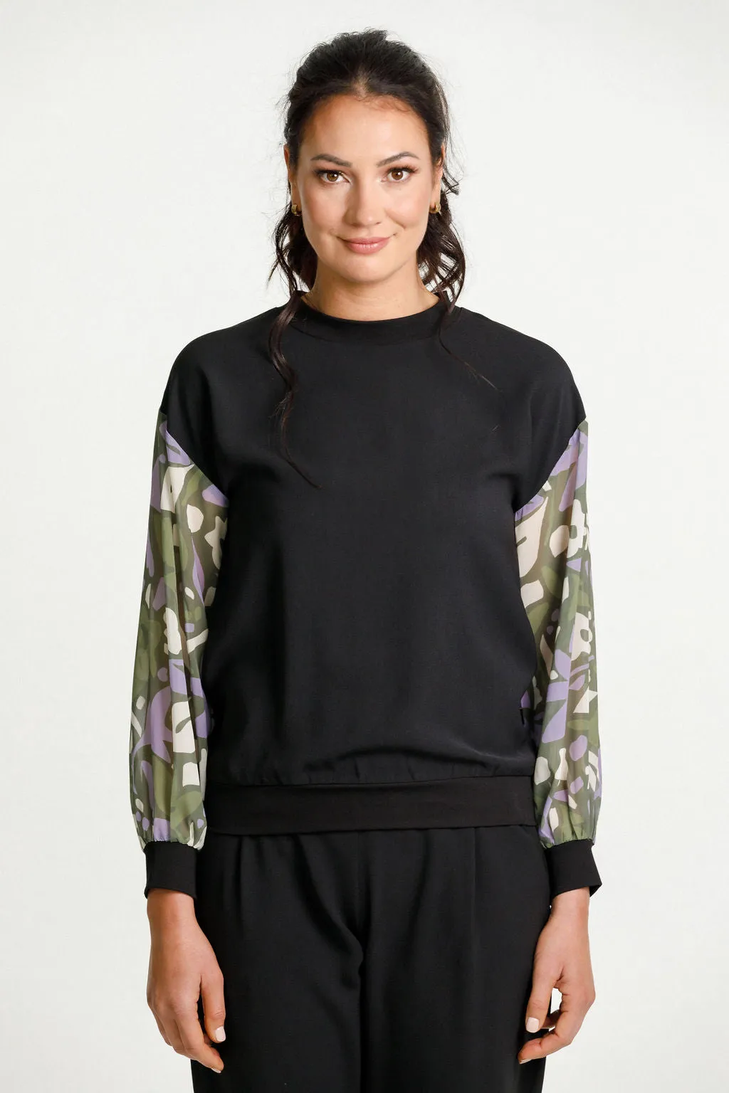 Homelee Alana Top - Black/Metal Floral