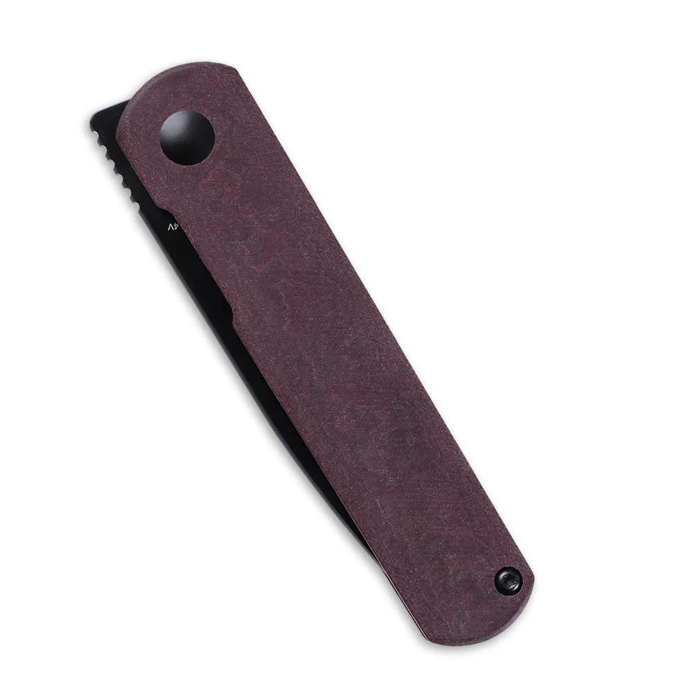 Kizer Feist Red Richlite Ki3499R3 (2.76  Black Ti-Coated)