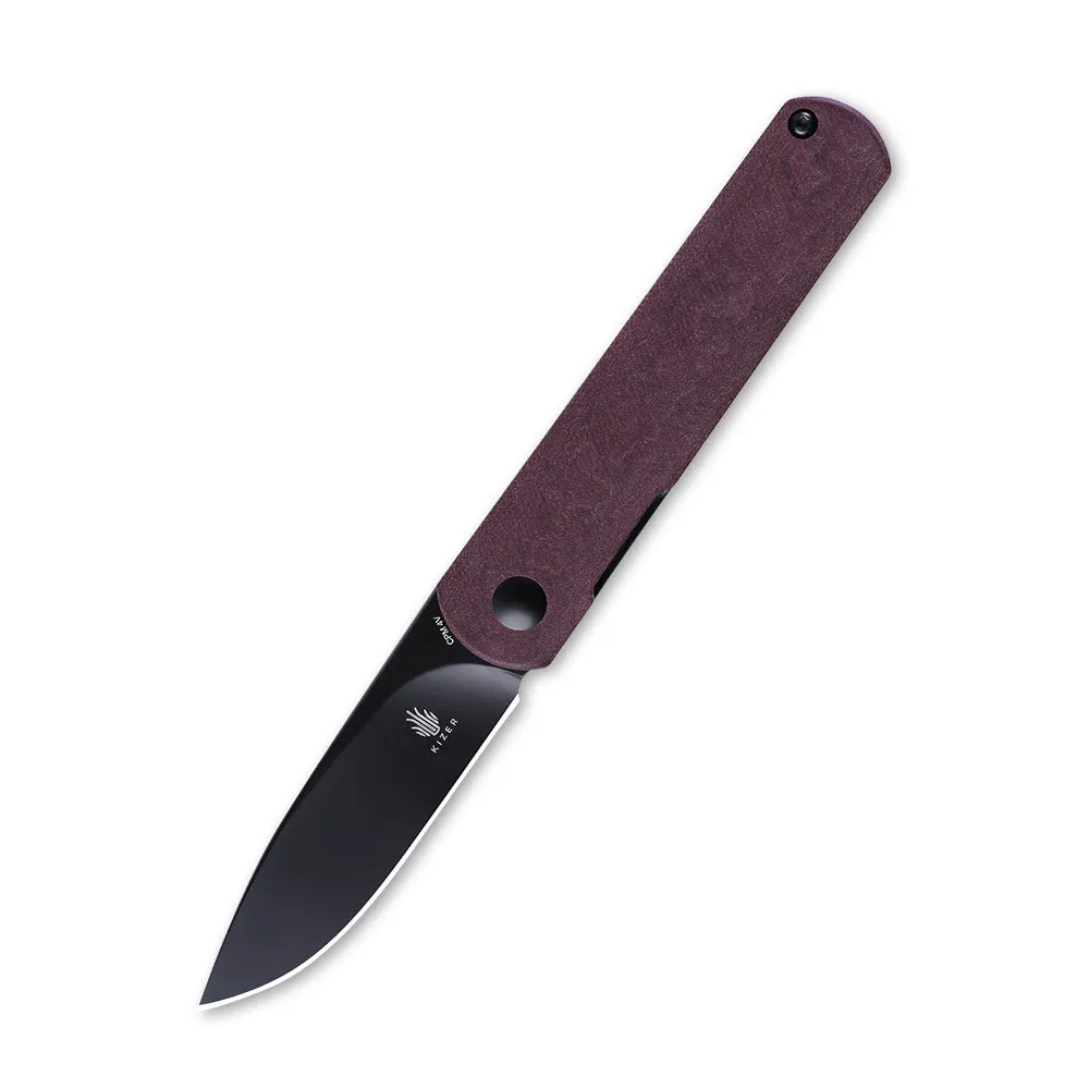 Kizer Feist Red Richlite Ki3499R3 (2.76  Black Ti-Coated)