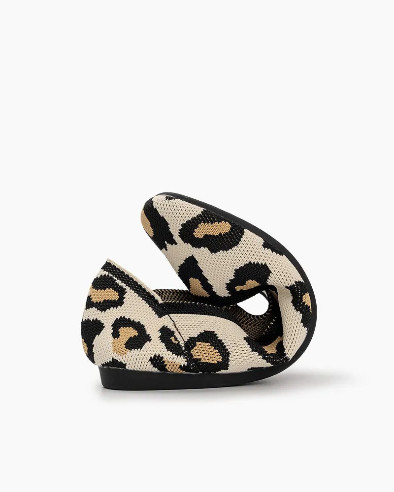 Leopard Print Square Toe Ballet Flats