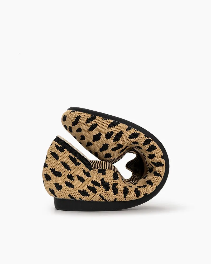 Leopard Print Square Toe Ballet Flats