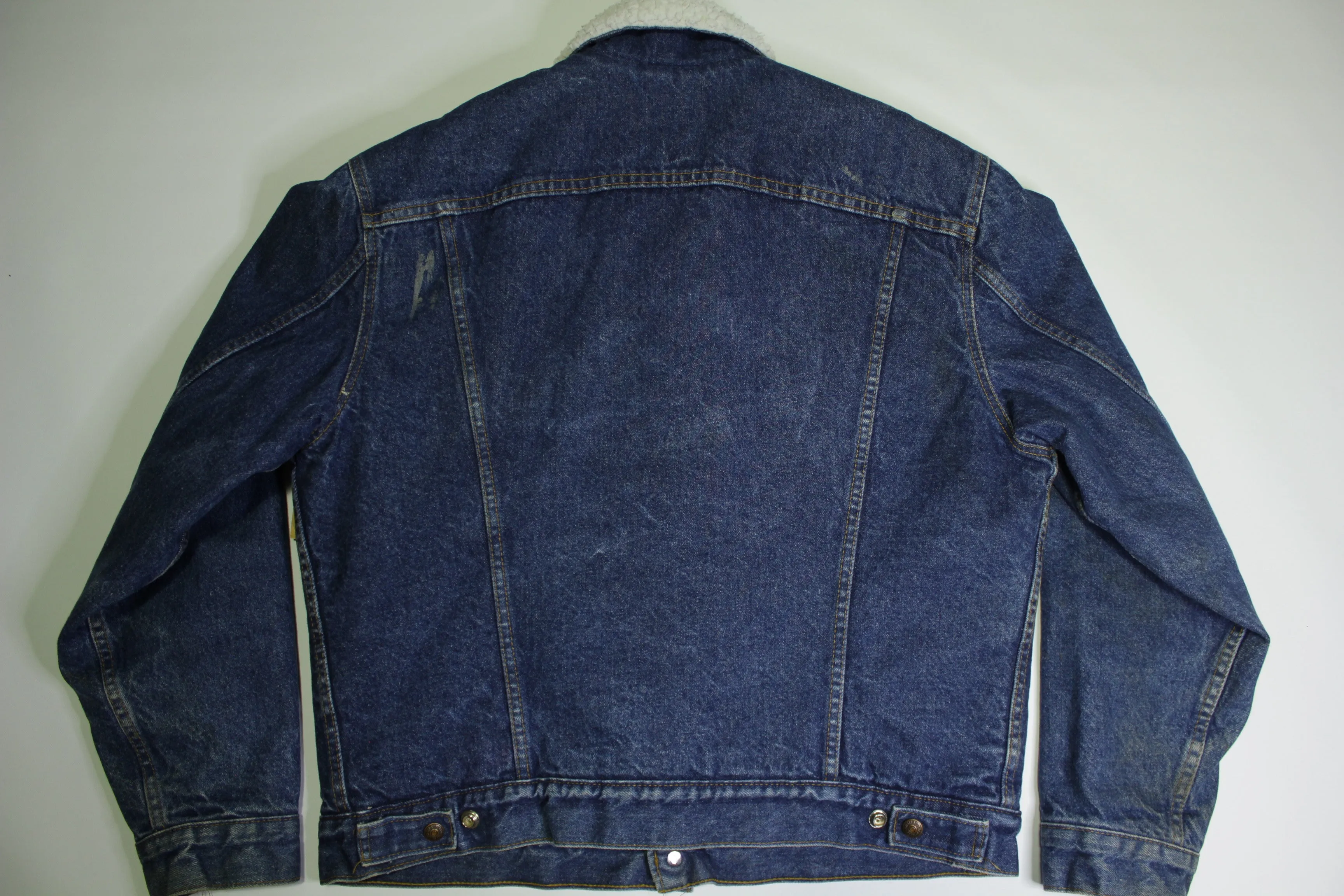 Levis San Francisco Sherpa Lined Dark Washed 80's Denim Jean Jacket USA Made