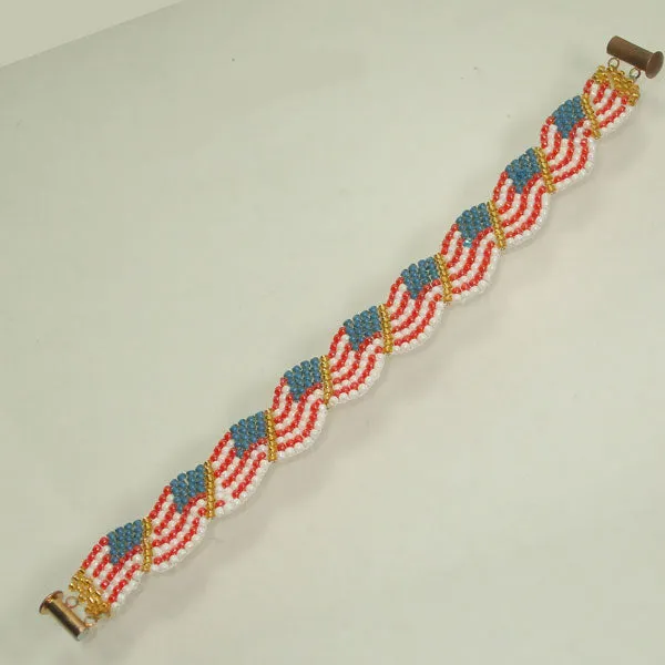 Lucinda Stars and Strips Peyote Bracelet