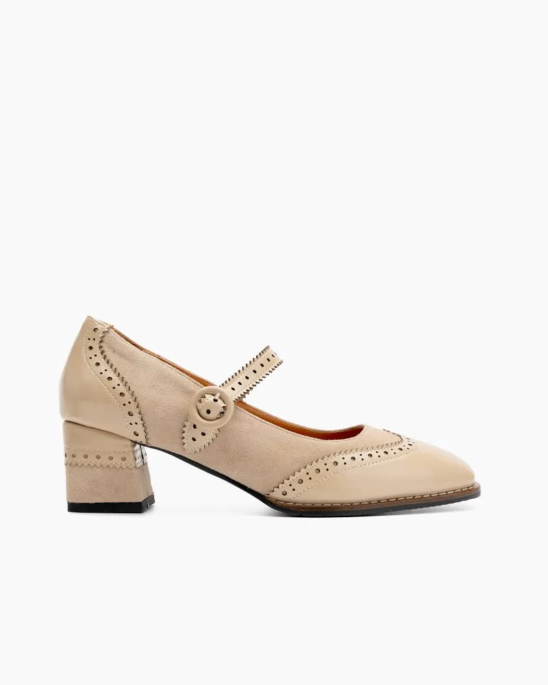 Mary Jane Platform Mid Heel Oxfords Dress Shoes