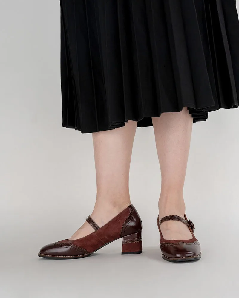 Mary Jane Platform Mid Heel Oxfords Dress Shoes