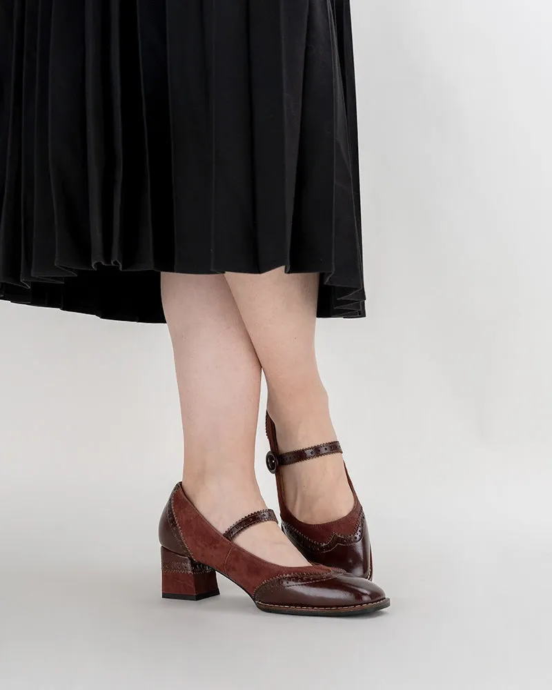 Mary Jane Platform Mid Heel Oxfords Dress Shoes