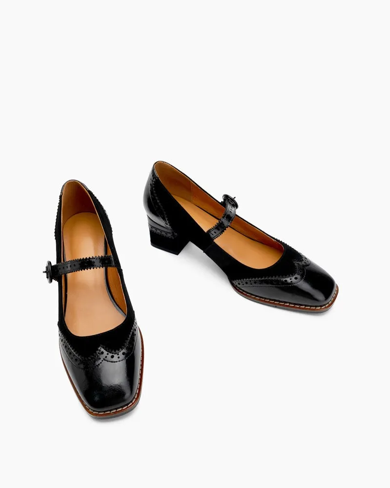 Mary Jane Platform Mid Heel Oxfords Dress Shoes