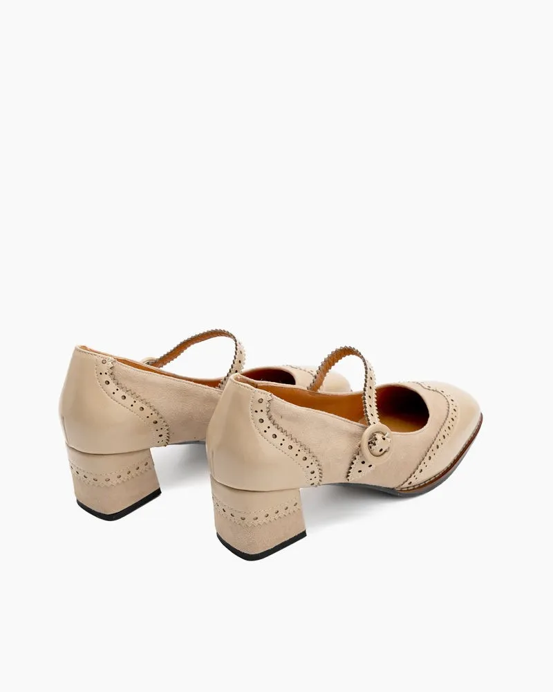 Mary Jane Platform Mid Heel Oxfords Dress Shoes