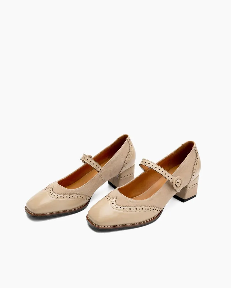 Mary Jane Platform Mid Heel Oxfords Dress Shoes