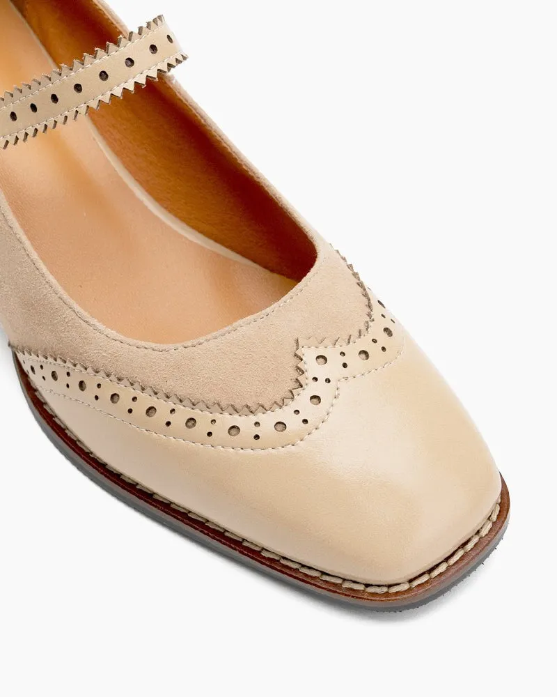 Mary Jane Platform Mid Heel Oxfords Dress Shoes