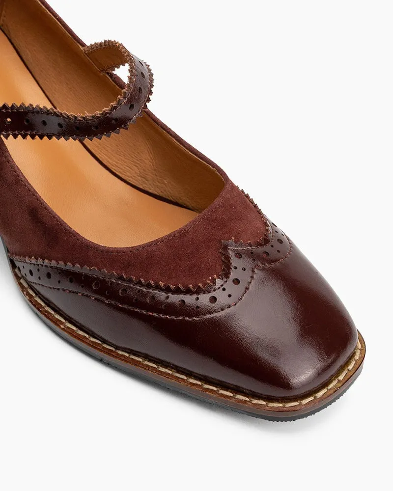 Mary Jane Platform Mid Heel Oxfords Dress Shoes