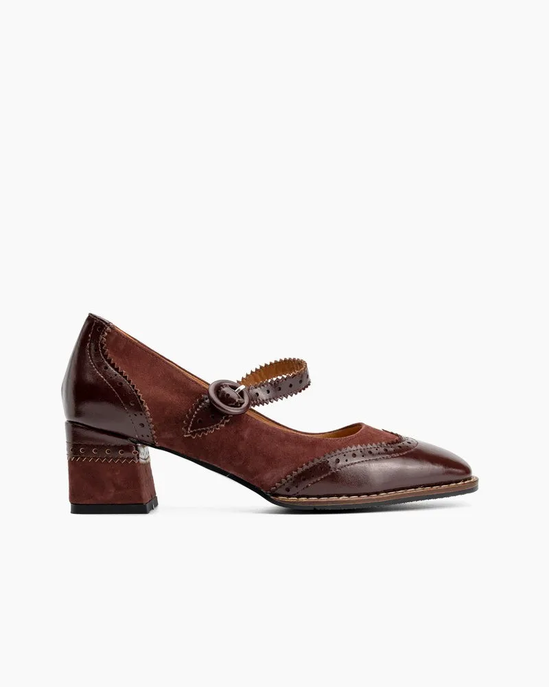 Mary Jane Platform Mid Heel Oxfords Dress Shoes