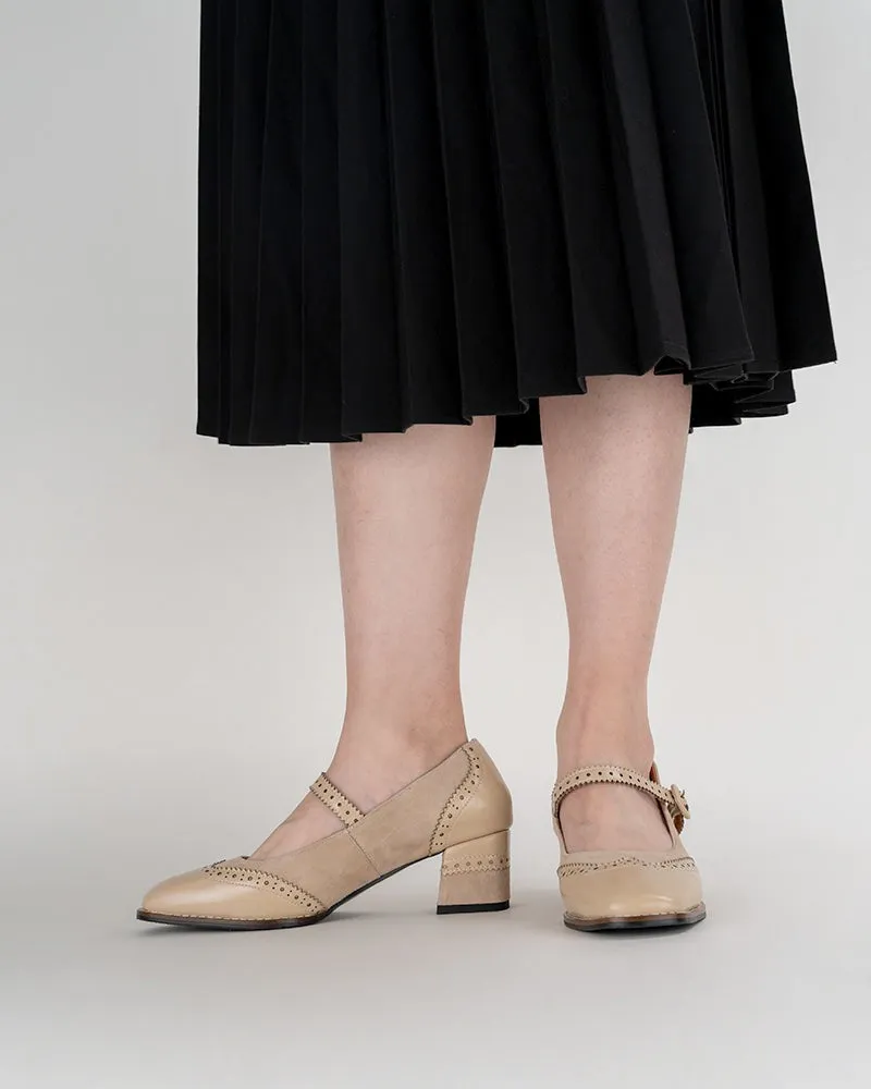 Mary Jane Platform Mid Heel Oxfords Dress Shoes