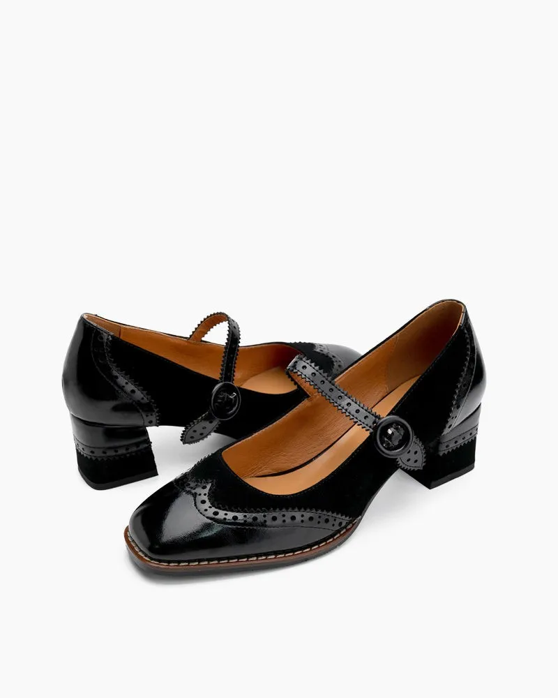 Mary Jane Platform Mid Heel Oxfords Dress Shoes