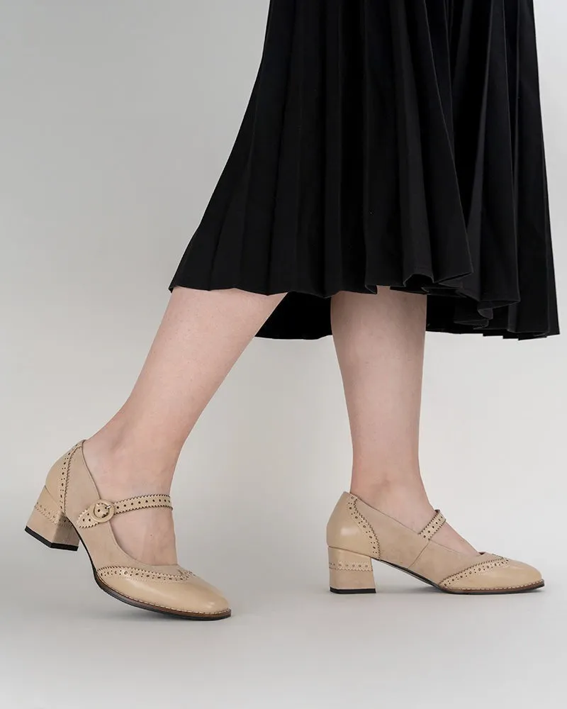 Mary Jane Platform Mid Heel Oxfords Dress Shoes