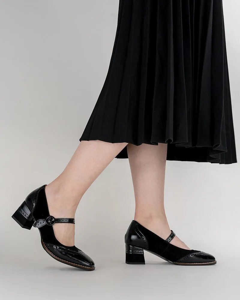 Mary Jane Platform Mid Heel Oxfords Dress Shoes