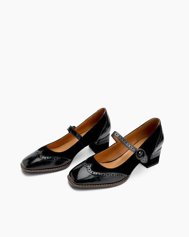 Mary Jane Platform Mid Heel Oxfords Dress Shoes