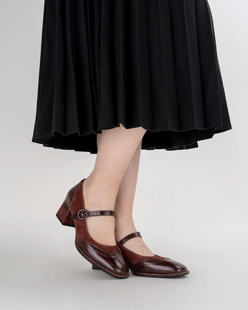 Mary Jane Platform Mid Heel Oxfords Dress Shoes