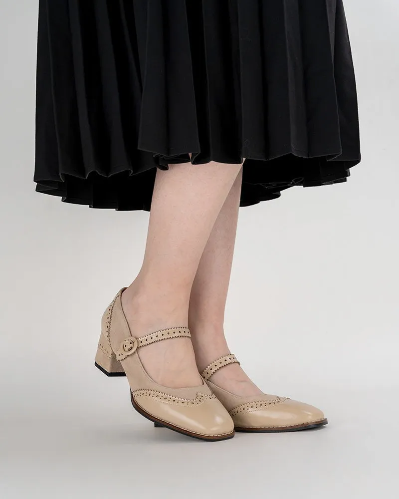 Mary Jane Platform Mid Heel Oxfords Dress Shoes