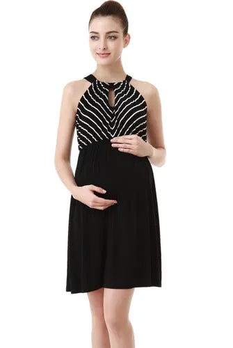 Momo Maternity Keyhole Halter Neck Dress