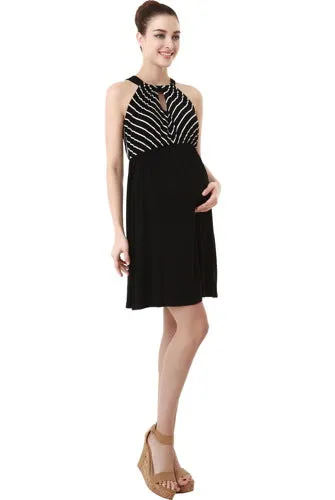 Momo Maternity Keyhole Halter Neck Dress