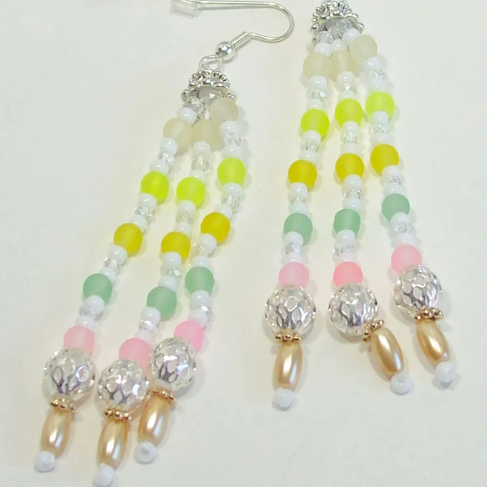 Nalani, Tassel Dangle Multi Colored Earrings