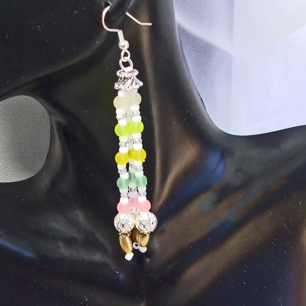 Nalani, Tassel Dangle Multi Colored Earrings